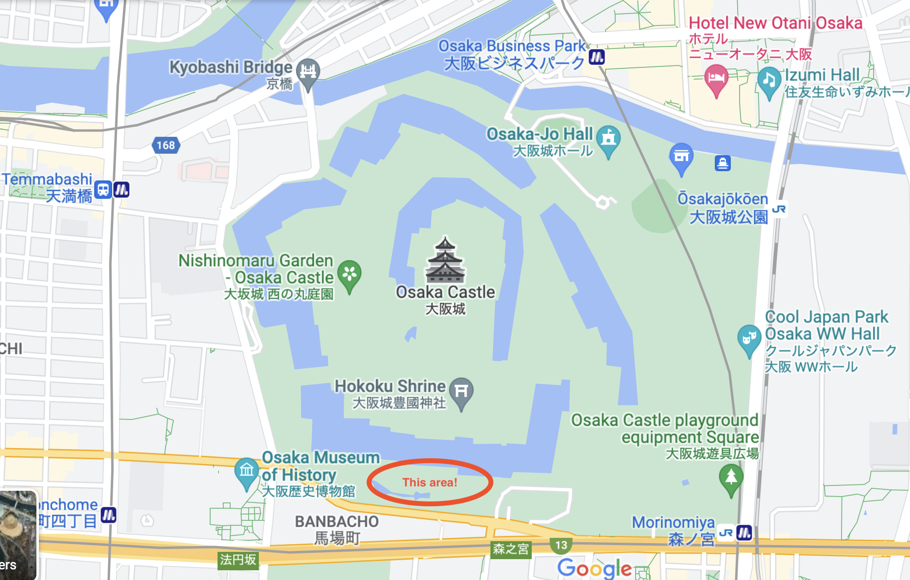 Osaka JALT Hanami location in Osakajokoen
